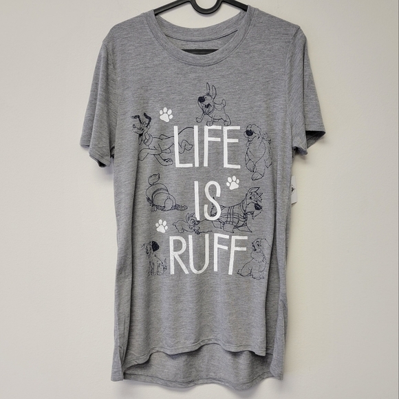 Disney Life Is Ruff Dogs T-Shirt Gray M - Picture 1 of 7